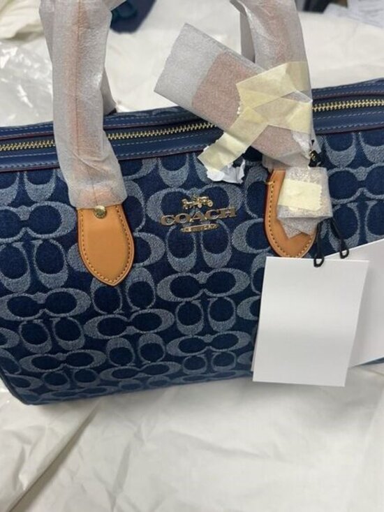 💙Coach Rowan Large Satchel Bag In Signature Denim Canvas CY699 NWT original Pac - Picture 9 of 9